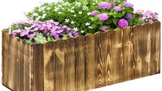Outsunny Ghiveci Rectangular pentru Plante din Lemn de Brad 80x33x30cm | Aosom Romania