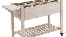 Outsunny Jardiniera din lemn pentru gradina, 123x54x74cm, maro | Aosom