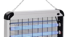 Outsunny Lampă UV Anti-Insecte 30W, Eficientă pentru 60m², Ideală pentru Exterior și Interior, Argintie | Aosom Romania