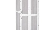 Outsunny Magazie din Lemn de Brad pentru Unelte cu 3 Niveluri, cu Acoperis din Bitum si Carlige, 77x58x175 cm, Gri