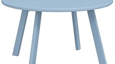 Outsunny Masa de Cafea Rotunda pentru Exterior, Ø 70 x 42 cm, Cadrul Metalic Albastru, Picioruse Antiderapante