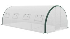 Outsunny Seră Tunel cu 2 Uși cu Balamale și 8 Ferestre cu Plasă, Seră de Grădină pentru Legume, 6x3x2 m, Verge | Aosom Romania