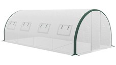 Outsunny Seră Tunel cu 2 Uși cu Balamale și 8 Ferestre cu Plasă, Seră de Grădină pentru Legume, 6x3x2 m, Verge | Aosom Romania
