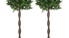 Outsunny set 2 plante artificiale,Ф16x120 cm fiecare, verzi | Aosom Ro