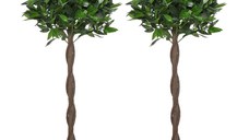 Outsunny set 2 plante artificiale,Ф16x120 cm fiecare, verzi | Aosom Ro