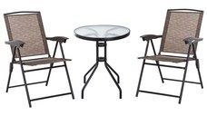 Outsunny Set de mobilier pentru gradina cu masa din sticla securizata, mobilier exterior, maro | AOSOM RO