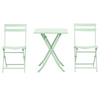Outsunny Set Mobilier de Grădină Pliabil din Metal Verde Masă și Scaune pentru Spații Exterioare și Terasă Design Compact | Aosom Romania - 1