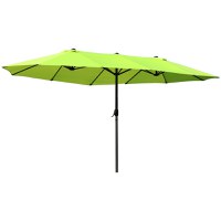 Outsunny Umbrela de Gradina 460x270x240 cm, Deschidere cu manivela, Otel si Poliester Verde Deschis - 1