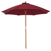 Outsunny Umbrela de Gradina din Lemn cu Acoperis Antivant Rosie | Aosom Ro - 1