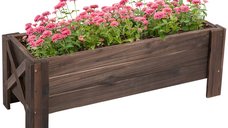 Outsunny Vas ridicat din lemn pentru plante si legume, 100 x 36.5 x 36 cm, maro, capacitate 80 kg