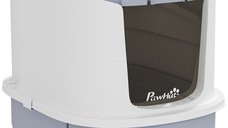 PawHut Litiera Inchisa pentru Pisici cu 2 Usi si Tavă Detașabilă, 40,5x52,5x42,5 cm, Gri | Aosom Romania
