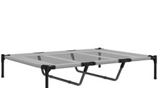 PawHut pat inalt pentru caini mari, cu plasa respirabila si geanta, 122 x 92 x 23 cm, gri deschis