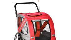 PawHut Remorca de bicicleta pentru caini 2-in-1 Carucior animal de companie Carucior bicicleta Atas de calatorie cu cadru de otel | AOSOM RO