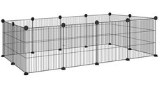 PawHut Țarc Modular pentru Animale de Companie Mici, 140x70x35 cm, Negru | Aosom Romania