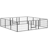 PawHut Tarc pentru Animale Domestice cu 12 Panouri Modulare din Otel, 80x60x1.5cm, Negru | Aosom ro - 1
