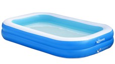 Piscina Gonflabila Dreptunghiulara OutSunny pentru 1-2 Adulti, supapa de scurgere, PVC, Albastru | Aosom RO