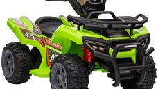 Quad Electric pentru Copii HOMCOM Baterie Reincarcabila 6V, 6V Faruri Functionale si Pedale, Varsta 18-36 Luni, 66x44x42cm, Verde | Aosom Romania