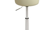 Scaun de Bar HOMCOM din Piele Ecologica PU, Ajustabil pe Inaltime, Rotire 360°, Alb