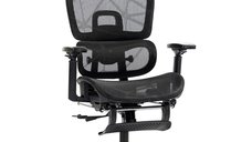 Scaun de birou ergonomic HOMCOM cu spatar inclinabil si brate 3D, 66x64x122 cm, negru