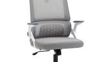 Scaun de birou Vinsetto gri, reglabil, cu spatar ergonomic din plasa si functie de inclinare