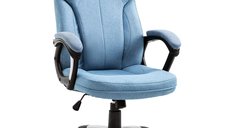 Scaun Ergonomic Vinsetto cu Spătar Albastru și Funcție de Balansare, Reglabil pe Înălțime | Aosom Romania