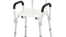 Scaun reglabil cu spatar de dus HOMCOM, 46,5x54x72,5-85 cm | Aosom Romania
