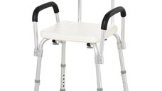Scaun reglabil cu spatar de dus HOMCOM, 46,5x54x72,5-85 cm | Aosom Romania