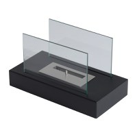 Șemineu Bioetanol din Inox cu 1 rezervor de 0.5 L, durata 1.5 ore, 35x18x21cm Negru HOMCOM | Aosom RO - 1