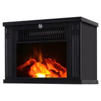 Șemineu Electric de PodeaPutere 600W/1200W din Plastic și Sticlă Temperată Negru, 34x17x25cm HOMCOM | Aosom RO - 1