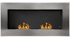 Semineu pe bioetanol HOMCOM din inox, cu 2 arzatoare, 110 x 54 x 14 cm