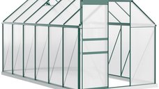 Sera Outsunny din aluminiu pentru plante cu ventilatie, 190 x 375cm, Verde | Aosom Romania