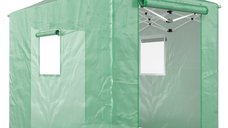 Seră Pop-Up Outsunny 200x300x270 cm Pliabilă cu Acoperiș în Șarpantă, Uși și Feronerie cu Fermoar | Aosom Romania