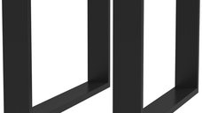 Set 2 Picioare de Masă Rectangulare HOMCOM din Oțel, 60x8x72 cm, Negru | Aosom Romania