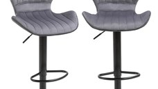 Set 2 scaune bar, inaltime reglabila, imitatie catifea HOMCOM | Aosom RO