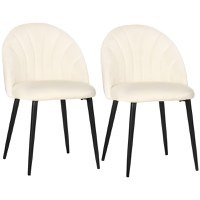 Set 2 scaune pentru camera de zi si sufragerie tapitate HOMCOM, design nordic si ergonomic, 52x54x79cm | Aosom RO - 1