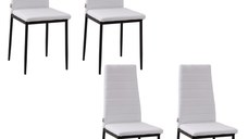 Set 4 scaune captusite pentru sufragerie HOMCOM, mobilier modern, scaune moi, scaune pentru bucatarie | Aosom RO