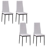 Set 4 scaune captusite pentru sufragerie HOMCOM, mobilier modern, scaune moi, scaune pentru bucatarie | Aosom RO - 1