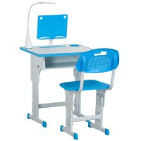 Set banca cu scaun HOMCOM pentru copii 6-12 ani, albastru | Aosom RO - 1