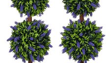 Set de 2 plante artificiale HOMCOM - Lavandă rezistentă la UV, 70 cm, ideal pentru interior și exterior