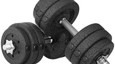 Set Gantere HOMCOM 30 kg cu 12 Discuri si 2 Gantere de 2 kg, Negru