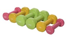 Set gantere HOMCOM cu geanta, 6 greutati de 0.5 kg, 1 kg si 1.5 kg, otel cu invelis PU, rosu, galben si verde