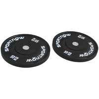 SPORTNOW 2 Placi De Greutati Olimpice De 10 kg, Set De Greutati Pentru Haltere Din Cauciuc, Cu Orificiu De 5 cm, Pentru Acasa, Sala - 1