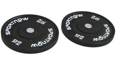 SPORTNOW 2 Placi De Greutati Olimpice De 10 kg, Set De Greutati Pentru Haltere Din Cauciuc, Cu Orificiu De 5 cm, Pentru Acasa, Sala