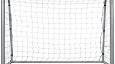 SPORTNOW Poarta de fotbal 6ft x 2ft, Plasa de fotbal pentru gradina cu tarusi de sol, montare rapida si simpla, Poarta pentru antrenament