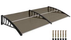 Streasina de exterior Outsunny 200x96cm din policarbonat si aluminiu, protectie pentru feronerie, maro | Aosom RO
