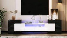 Suport TV Modern Negru si Alb | Aosom Romania
