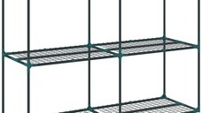 Suport Vertical pentru Plante Outsunny cu 3 Niveluri din Oțel și Plastic, 143x48x100 cm, Verde Închis | Aosom Romania