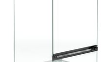 Terariu PawHut din sticlă pentru reptile - 12 L, capac din plasă metalică, 20 x 20 x 30 cm, negru