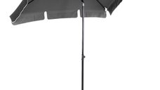 Umbrela de Gradina Outsunny Inclinabila cu Margini Ondulate, 198x130x245 cm, Gri Inchis