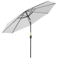 Umbrela de Gradina Outsunny Φ300cm, Manivela Reglabila, Metal si Poliester, Alb | Aosom RO - 1